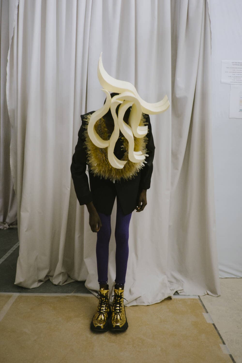 NOIR KEI NINOMIYA 25AW ドッキング ロングジャケット ノワールケイニノミヤnoir kei ninomiya コットンポンチフリルロング